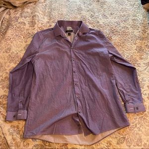 J.Ferrar super slim fit lavender pattern long sleeve dress shirt 17-17.5 34-35
